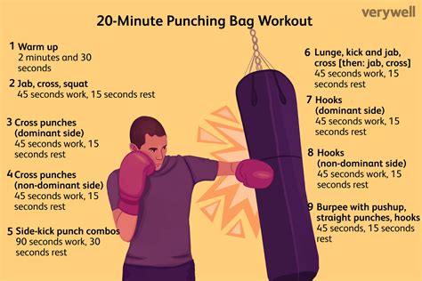 This 20 minute heavy bag workout is a great way to get started! 1. Warm up with some light cardio for a few minutes. 2. Hit the heavy bag with a combination of punches and kicks. 3. Take a quick break, and then repeat for a total of 3 rounds. 4. Finish up with a few more minutes of cardio to cool down.